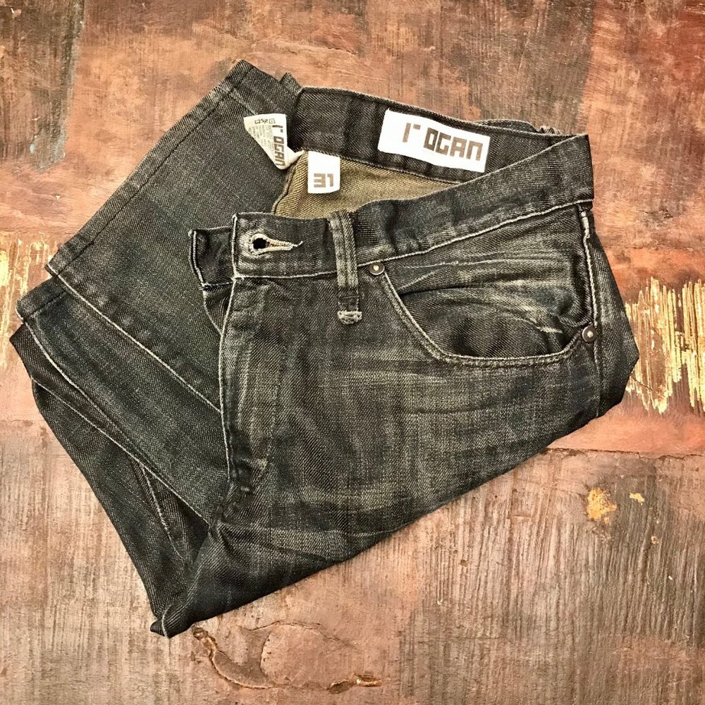 ROGAN Dark Grey Straight Leg Jeans Size 6